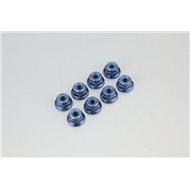 NYLON LOCK FLANGED STEEL NUTS M4X5.6 (8) - BLUE