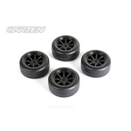 CARTEN M-Drift Tires+Wheels 8 Spoke Black +1mm (4PCS)